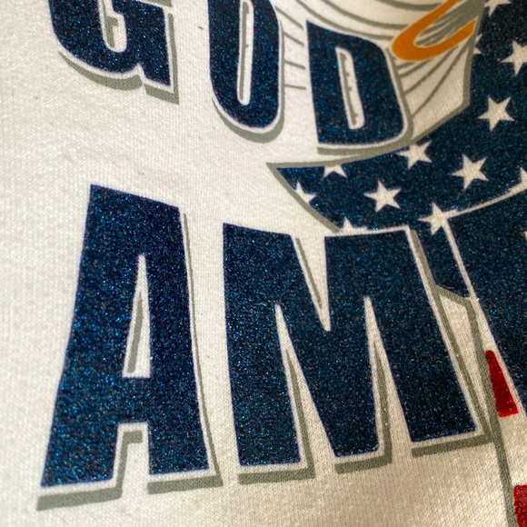 Vintage cropped God Bless America screen printed sweatshirt - Picture 7 of 7